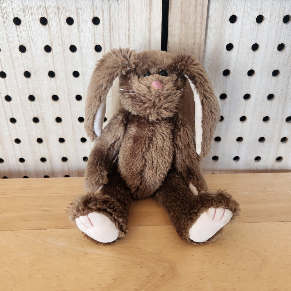 Vtg‎ 1993 Ty Brown Bunny Rabbit Plush Jointed 9" Stuffed Animal Treasures Easter